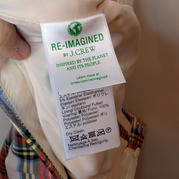 J Crew Willa Cropped Flare Pant in Snowy Stewart Tartan Wool Blend 8P - Picture 10 of 15